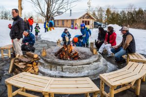 around the fire pit