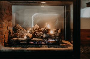 Room with fireplace